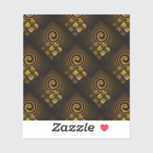 Adesivo Padrão de Arte Abstrata Elegante Boho Moderno Dour