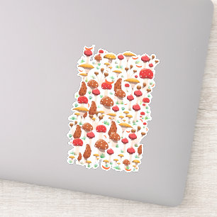 Adesivo Padrão de Cogumelos