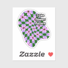 Adesivo Padrão de Flores Rosa Cinza