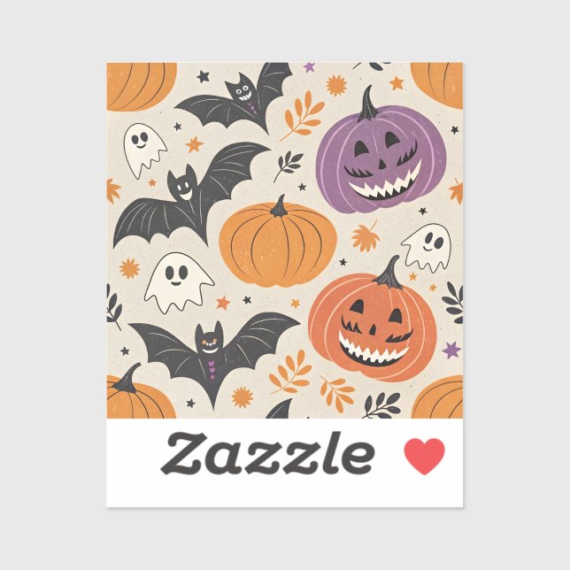 Adesivo Padrão de Halloween e outono (Folha)