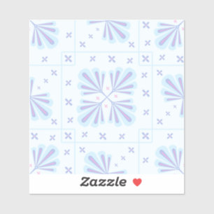 Adesivo Padrão de repetição floral geométrico azul pastel