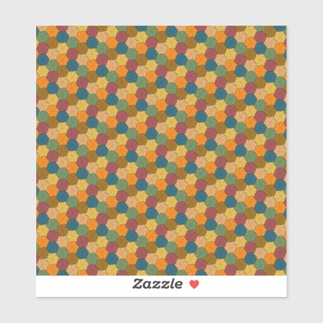 Adesivo Padrão de Roda Flor Multicolorido Tesselado (Folha)