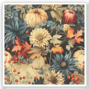 Adesivo Padrão de Vintage de Ação de Graças Floral (12)
