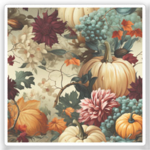 Adesivo Padrão de Vintage de Ação de Graças Floral (8)