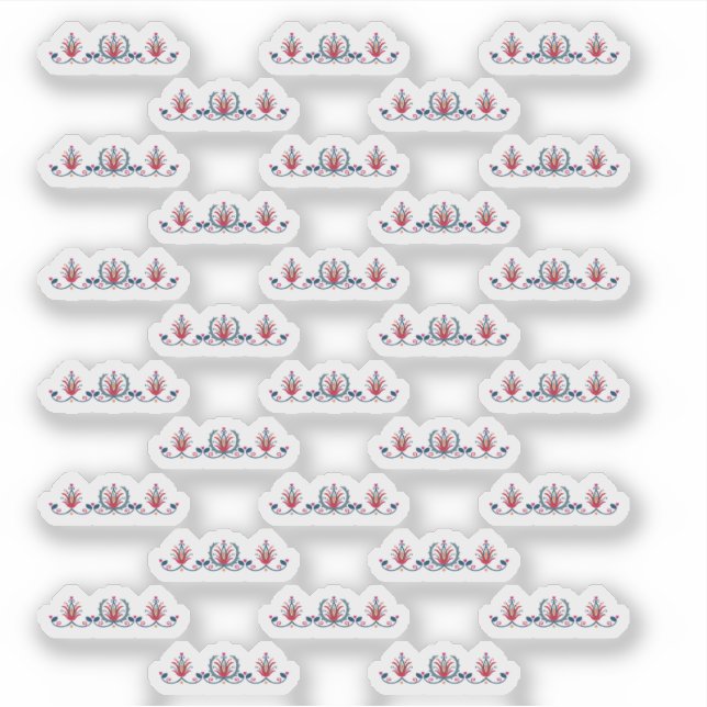 Adesivo Padrão Floral Folclórico Húngaro (Frente)