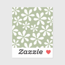 Adesivo Padrão Floral Moderno Verde Sage Chic Floral Femin