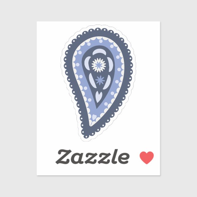 Adesivo Padrão Paisley Azul (Folha)