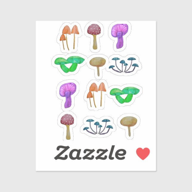 Adesivo Padrão simples de cogumelos (Folha)