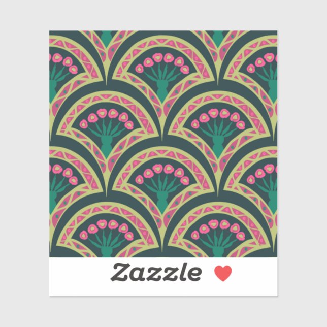 Adesivo padrão verde em forma de shell (Folha)