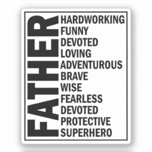 Adesivo Padre Adjetivo Dia de os pais Legal Definição