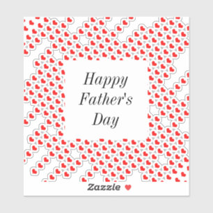 Adesivo Padrões de Coração Vermelho Feliz e Dia de os pais