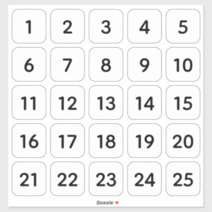 Adesivo Padrões numéricos personalizáveis pretos em branco