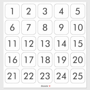 Adesivo Padrões numéricos personalizáveis pretos em branco