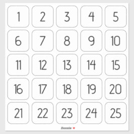 Adesivo Padrões numéricos personalizáveis pretos em branco