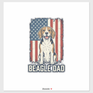 Adesivo Pai Beagle Patriótico Design de Cachorro de Gravur