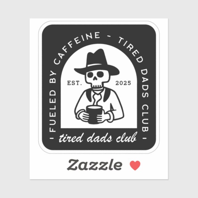 Adesivo Pai cansado, engraçado, primeiro dia de os pais pe (Folha)