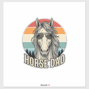 Adesivo Pai Cavalo Desenho Vetorial de Gravura do Pôr do S