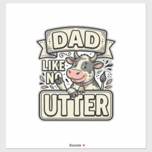 Adesivo Pai Como Sem Úbere Vaca Engraçada Design Vetorial 