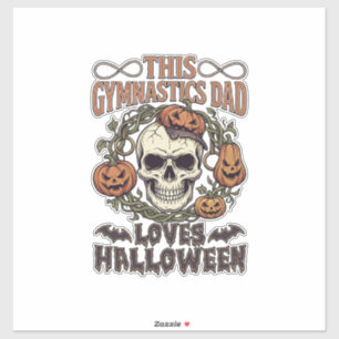 Adesivo Pai de Ginástica Ama Abóbora de Caveira de Hallowe
