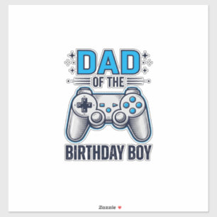 Adesivo Pai do Menino Aniversariante Camisa de Gamer Desig