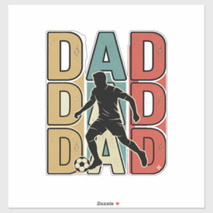 Adesivo Pai Futebol Desenho Vetorial de Gravura Vintage_1