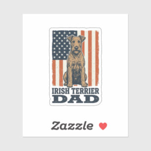 Adesivo Pai Irish Terrier Patriótico Vintage