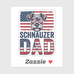 Adesivo Pai Schnauzer Patriota Vintage Cachorro
