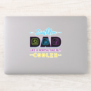 Adesivo Pai Triathlon, como um pai normal, mas mais frio