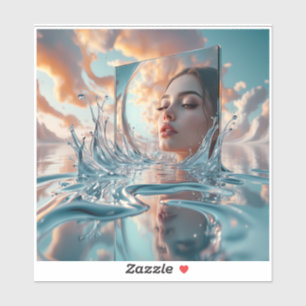 Adesivo painel espelho flutuante sai de um mar calmo