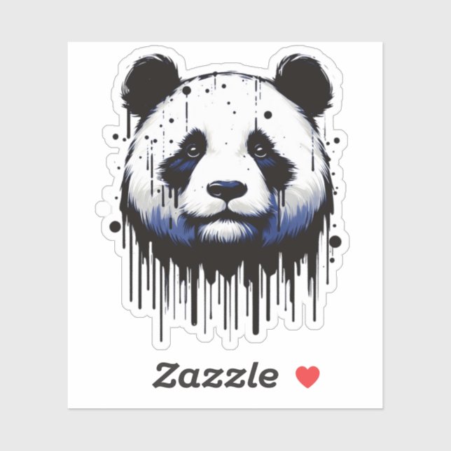 Adesivo Paint Drip Panda (Folha)