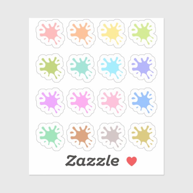 Adesivo Paint Splats Cobrir Art Professora Bujo Planner (Folha)