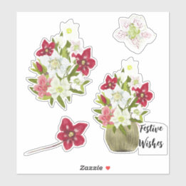 Adesivo Painted Floral Anemone Festive Sticker Sheet