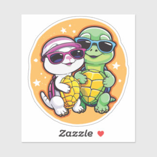 Adesivo Pair of Turtles in Love - Durable Vinyl Sticker 
