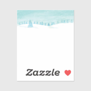 Adesivo Paisagem Da Floresta De Inverno De Neve Com Árvore