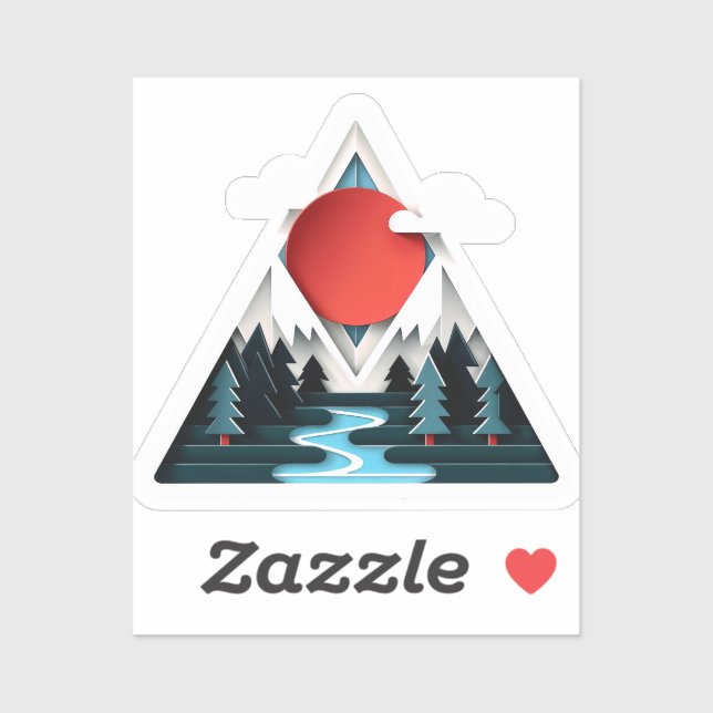 Adesivo Paisagem da Floresta Vermelha (Folha)