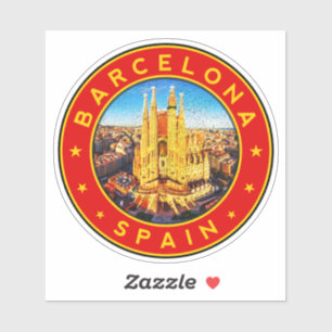Adesivo Paisagem de Barcelona com Sagrada Família