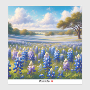Adesivo Paisagem de Prado de Bluebonnet do Texas