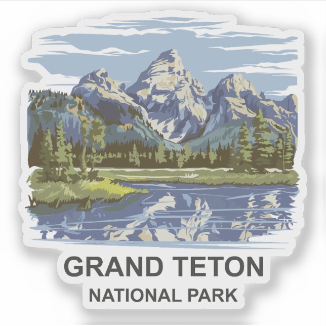 Adesivo Paisagem Nacional do Grande Teton (Frente)