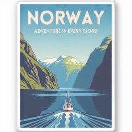 Adesivo Paisagem Retroativa do Fjord da Noruega viagens vi