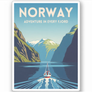 Adesivo Paisagem Retroativa do Fjord da Noruega viagens vi