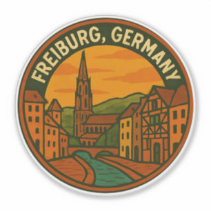Adesivo Paisagem Urbana de Freiburg Alemanha