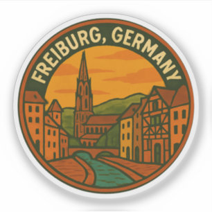 Adesivo Paisagem Urbana de Freiburg Alemanha