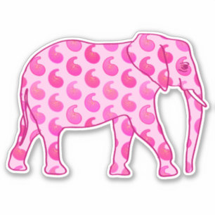 Adesivo Paisley Elephant, Ice Pink e Fuchsia