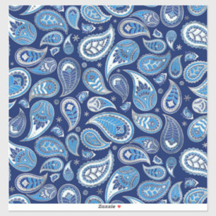 Adesivo Paisley Pattern - Azul e prata