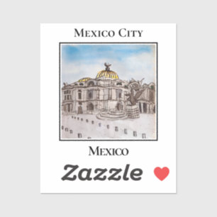 Adesivo Palácio de Belas Artes icônico na Cidade do México
