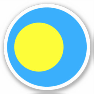 Adesivo Palau Flag Round Sticker