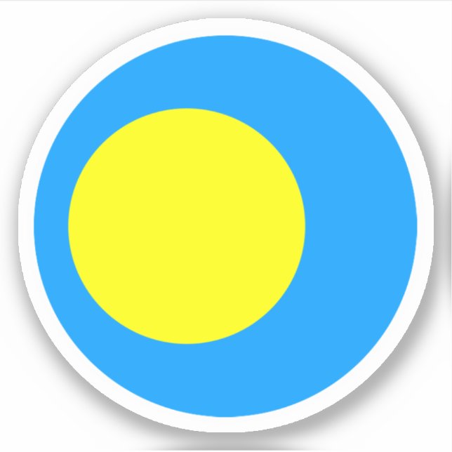 Adesivo Palau Flag Round Sticker (Frente)