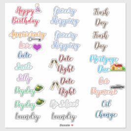 Adesivo Palavras Adoráveis para Planners/Calendários Stick