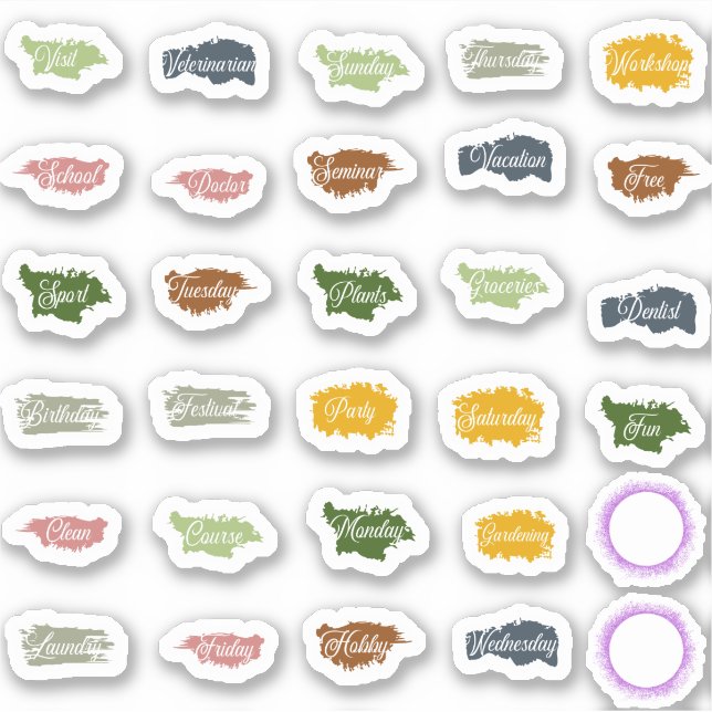 Adesivo Palavras comuns para planadores e manuais diários (Frente)