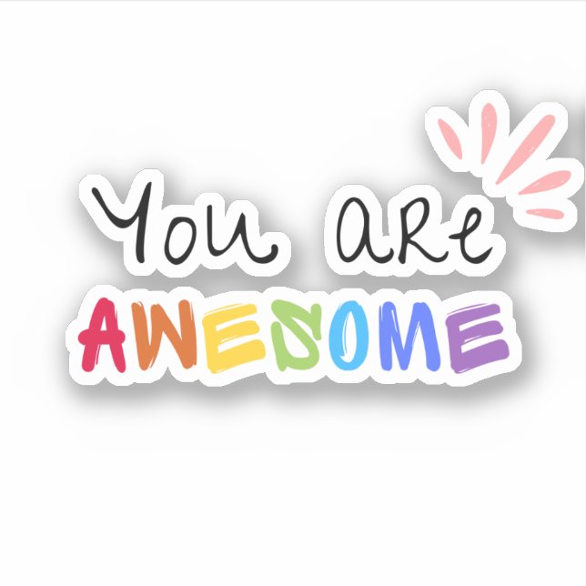 Adesivo Palavras Positivas Vibrantes Multicores (Frente)